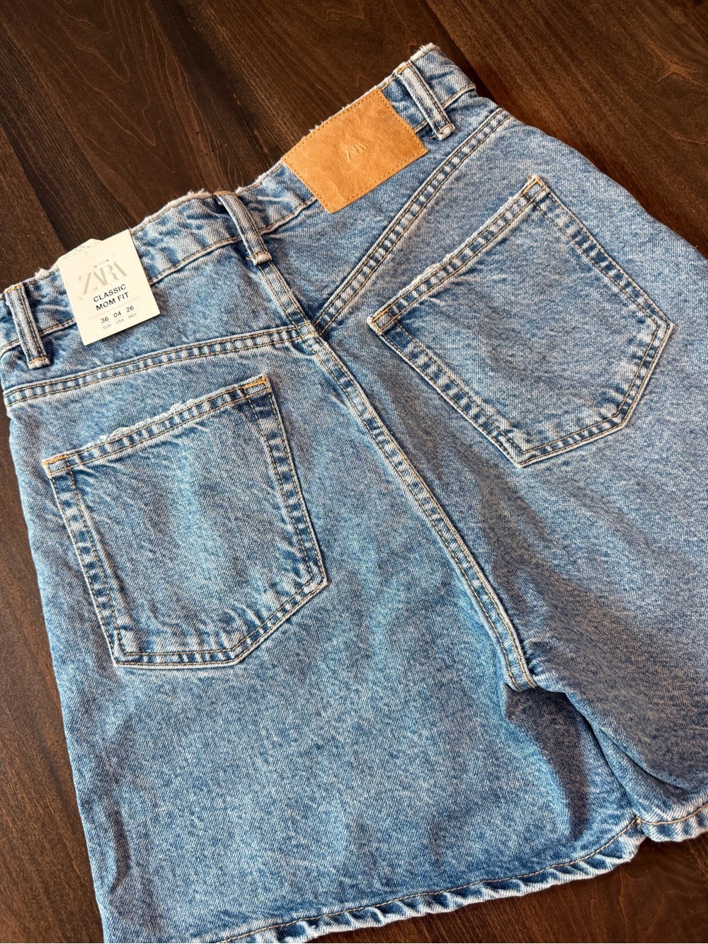 Zara Light Blue Relaxed Denim Shorts